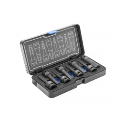 HOGERT, HT6R004, Bit impact socket Hex set 8 pcs, 1/2", CrMo