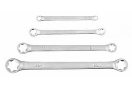 HOGERT, HT1W590, Torx ring spanner set 4pcs, E6-E24