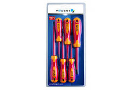 HOGERT, HT1S996, 6- piece insulated screwdriver set, 1000 V, S2 steel