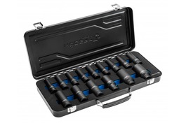 HOGERT, HT4R049, Impact socket set 15 pcs, 1/2", CrMo