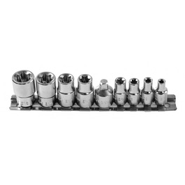 HOGERT, HT1A884, Torx bit socket set 1/4" and 3/8", 9 pcs