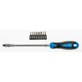 HOGERT, HT1S090, Flexible shaft screwdriver and interchangeable bits