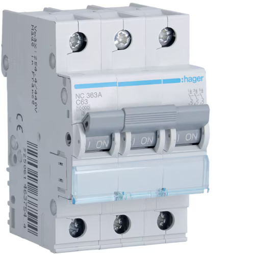 MCB TYPE NC-N 10KA, 40, 50, 63A, TP (3 MODULE)